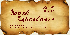 Novak Dabesković vizit kartica